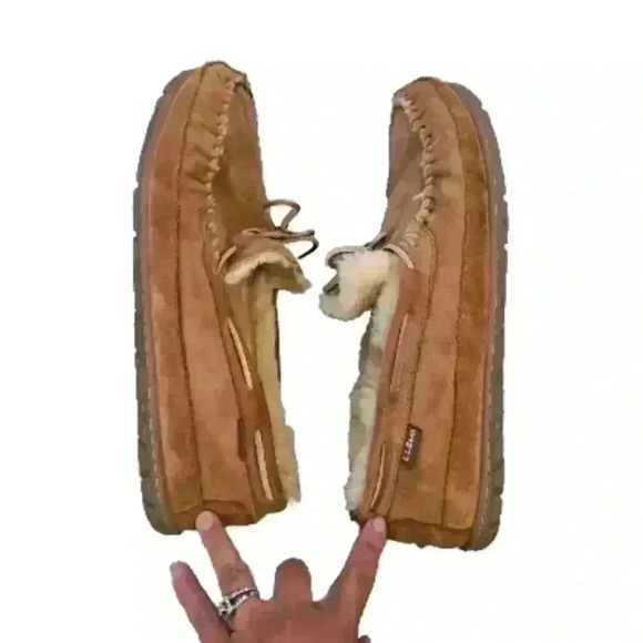 L.L. Bean Men's Tan  Wicked Good Moccasins 13 - Picture 9 of 15